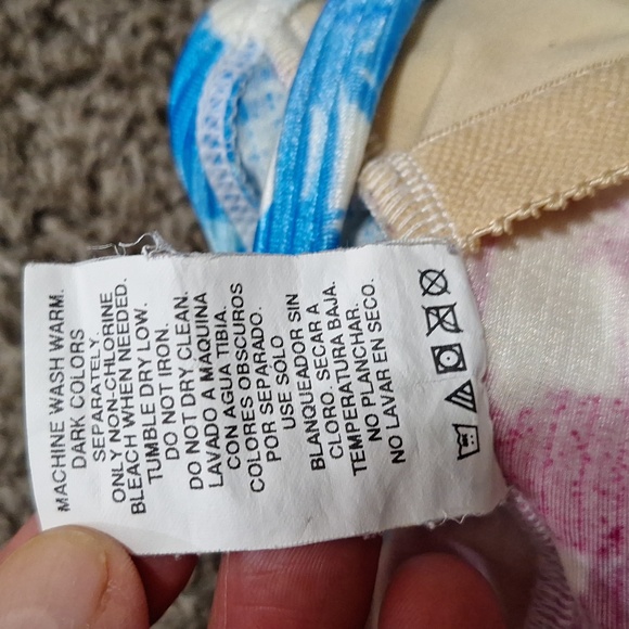 Catalina one-piece swimsuit - colorful lined palm trees - L - Picture 7 of 7